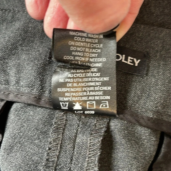 HILARY RADLEY Slim Straight Leg Stretch Dress Pants Charcoal Grey Neutral 12 - Picture 8 of 11